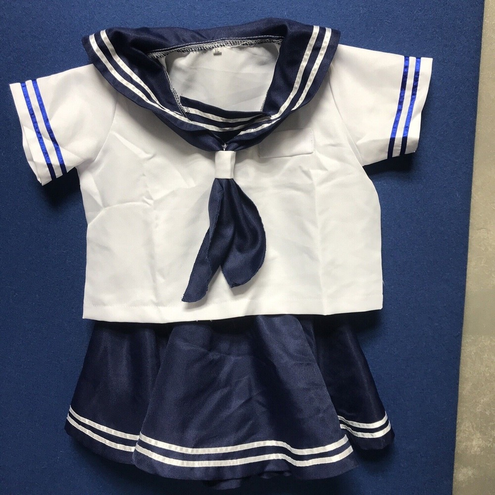 Girls Navy Sailor Costume Halloween Blue Uniform School Measurements Description
